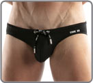 Mini cut swim briefs with ultra low waist, made of high-end fabric. Trendy with...