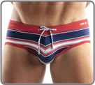 Swim briefs cut low waist made of high-end fabric. Timeless design with a print...