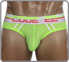 Breathable mesh fabric with two contrasting stripes on the front, for a sporty...