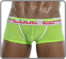 Breathable mesh fabric with two contrasting stripes on the front, for a sporty...