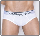 Slip blanc de Walking Jack avec ceinture blanche et douce. Des sous-vtements...