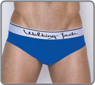 Blue brief by Walking Jack with white, soft waistband. High quality underwear...